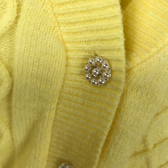 WITTY FOX Cardiganan Sweater w/Flower Sleeves and Pearl Buttons XL - Picture 4 of 7